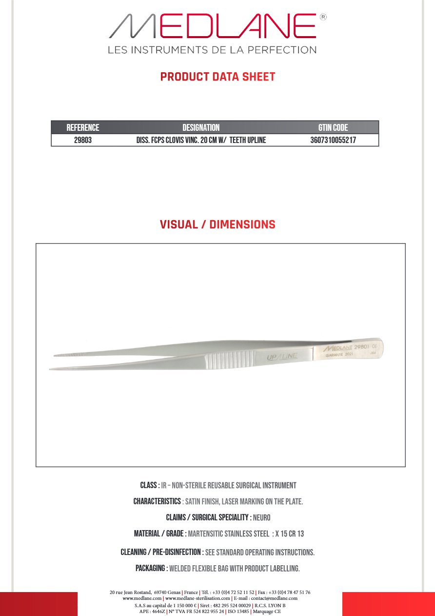 Pince Diss. Clovis Vinc. 200 mm a Gr.upline — REF 29803