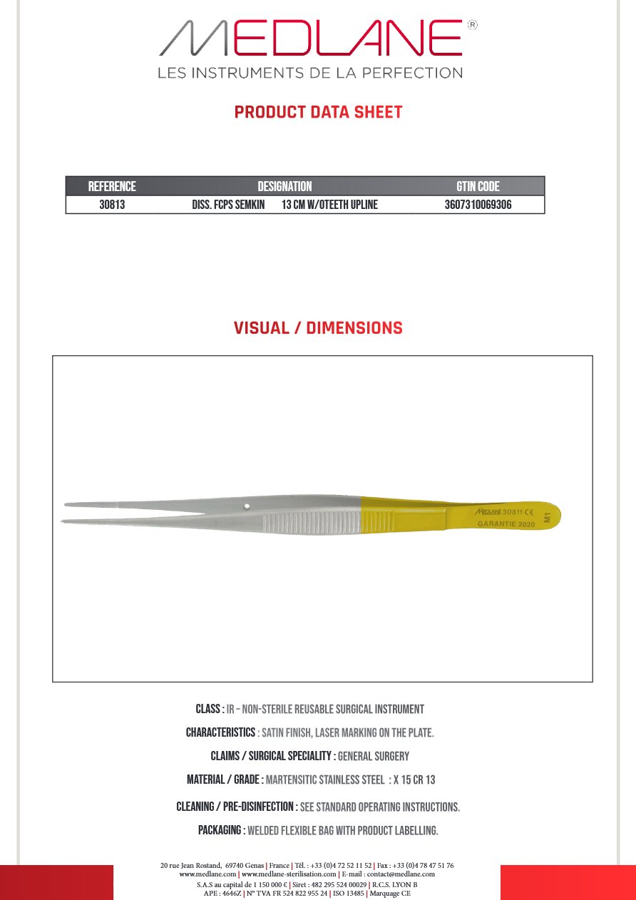 Pince Diss. Semkin 130 mm Ss Gr.upline — REF 30813