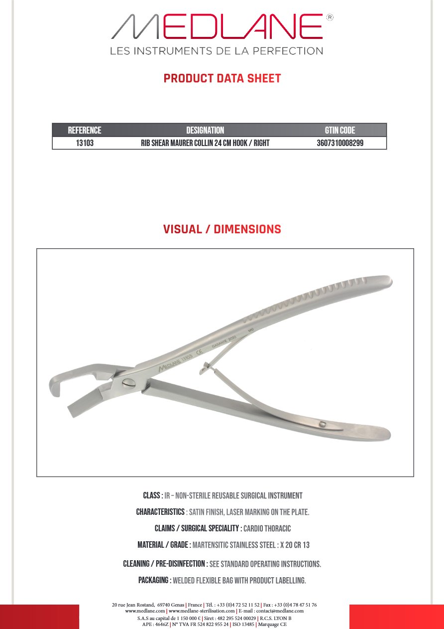 Costotome Maurer Collin 240 mm Croch.a Drte