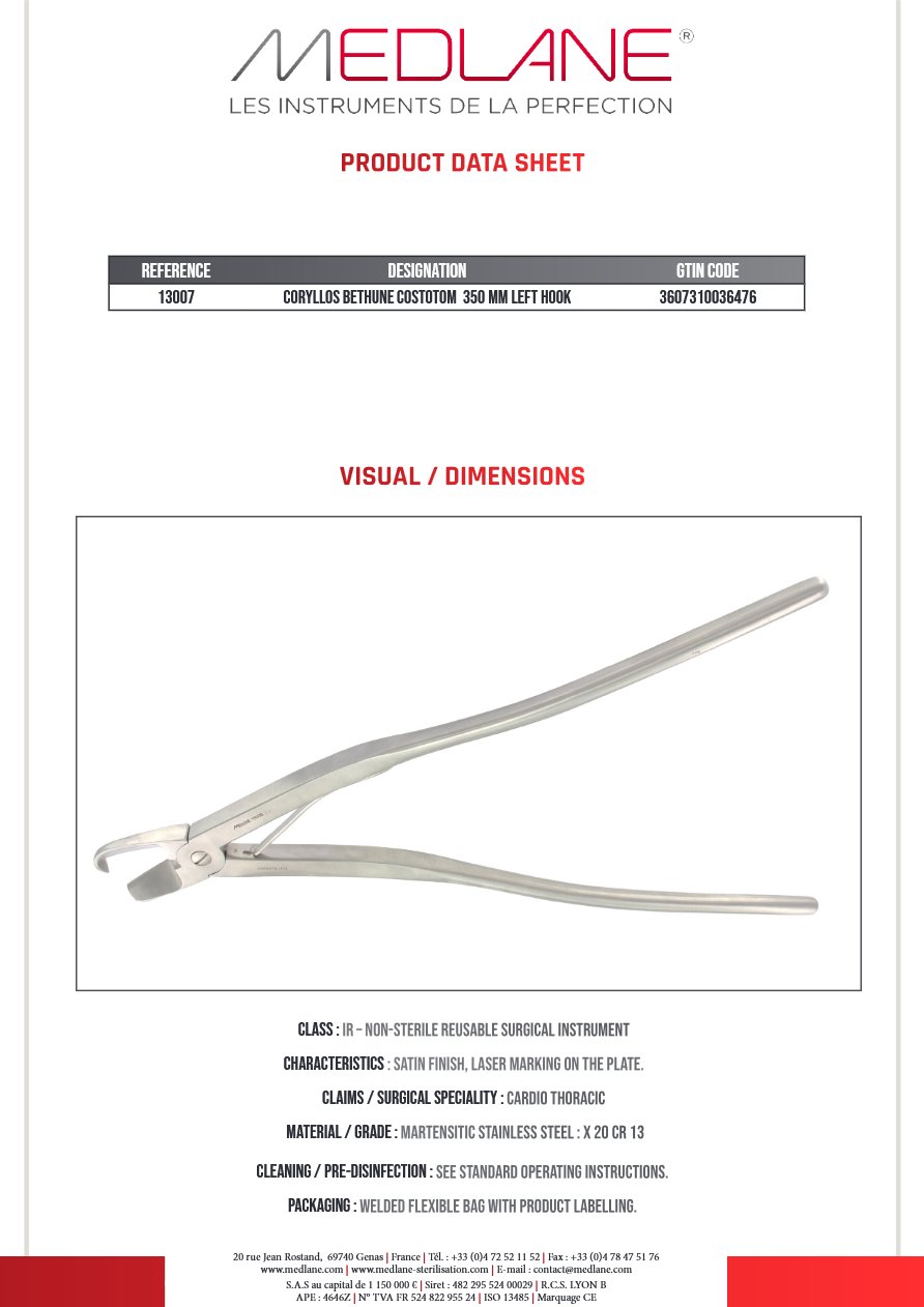 Costotome Coryllos Bethune 350 mm Croch. a Gch