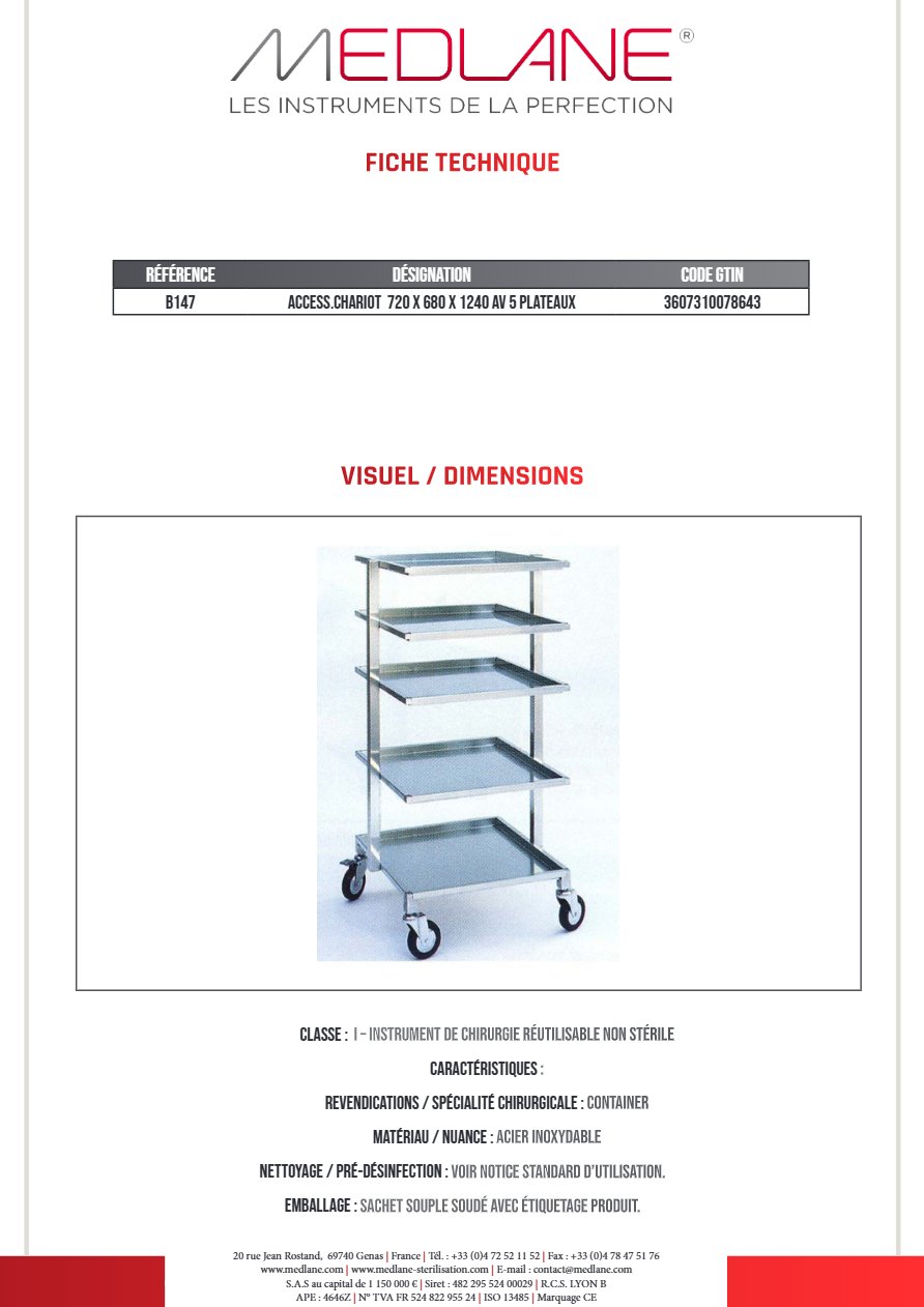 Access.chariot 720 X 680 X 1240 Av 5 Plateaux