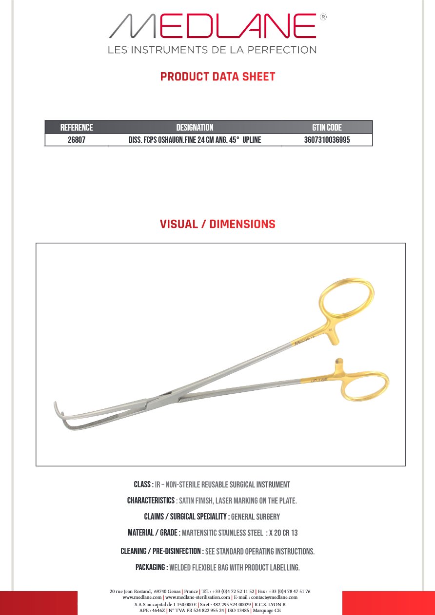 Passe Fils Oshaugn.fin 240 mm Cde 45° Upline — REF 26807P