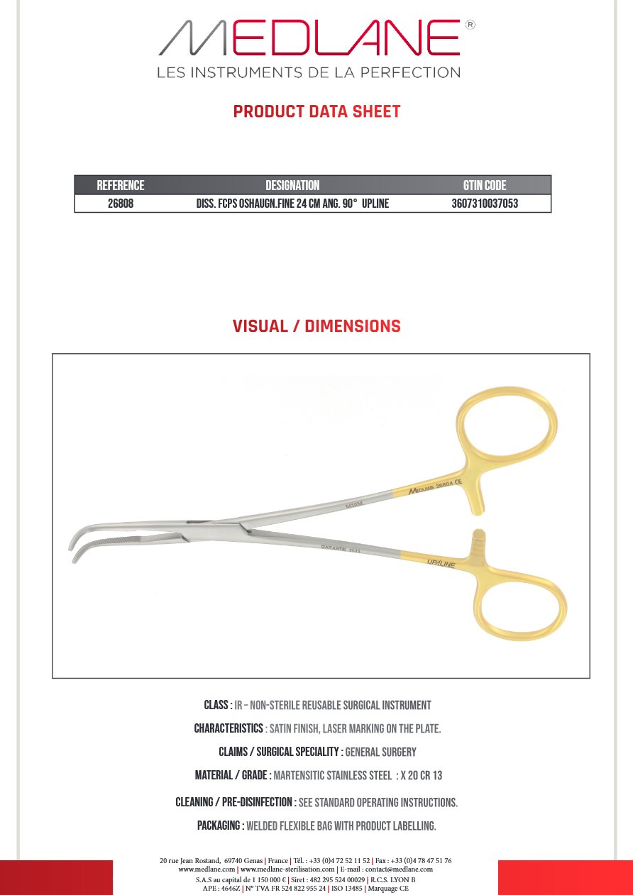 Passe Fils Oshaugn.fin 240 mm Cde 90° Upline — REF 26808P