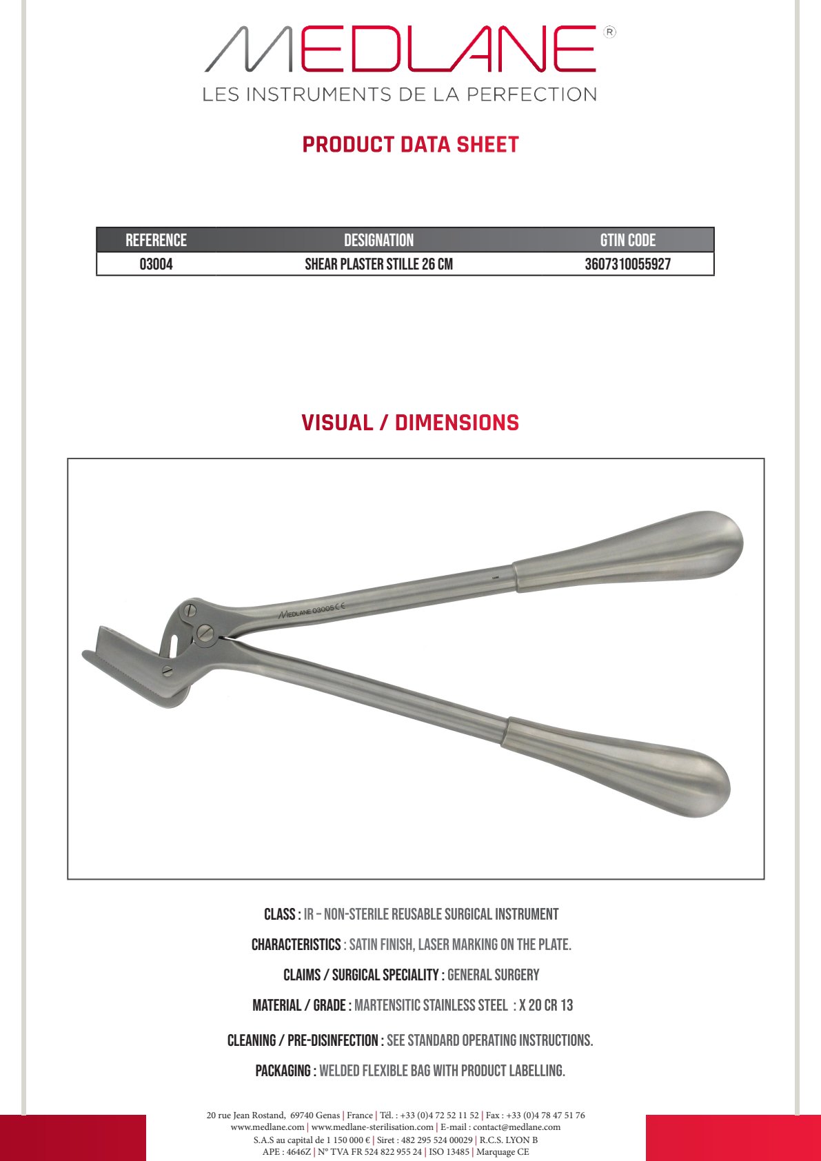 Cisaille Platre Stille 260 mm