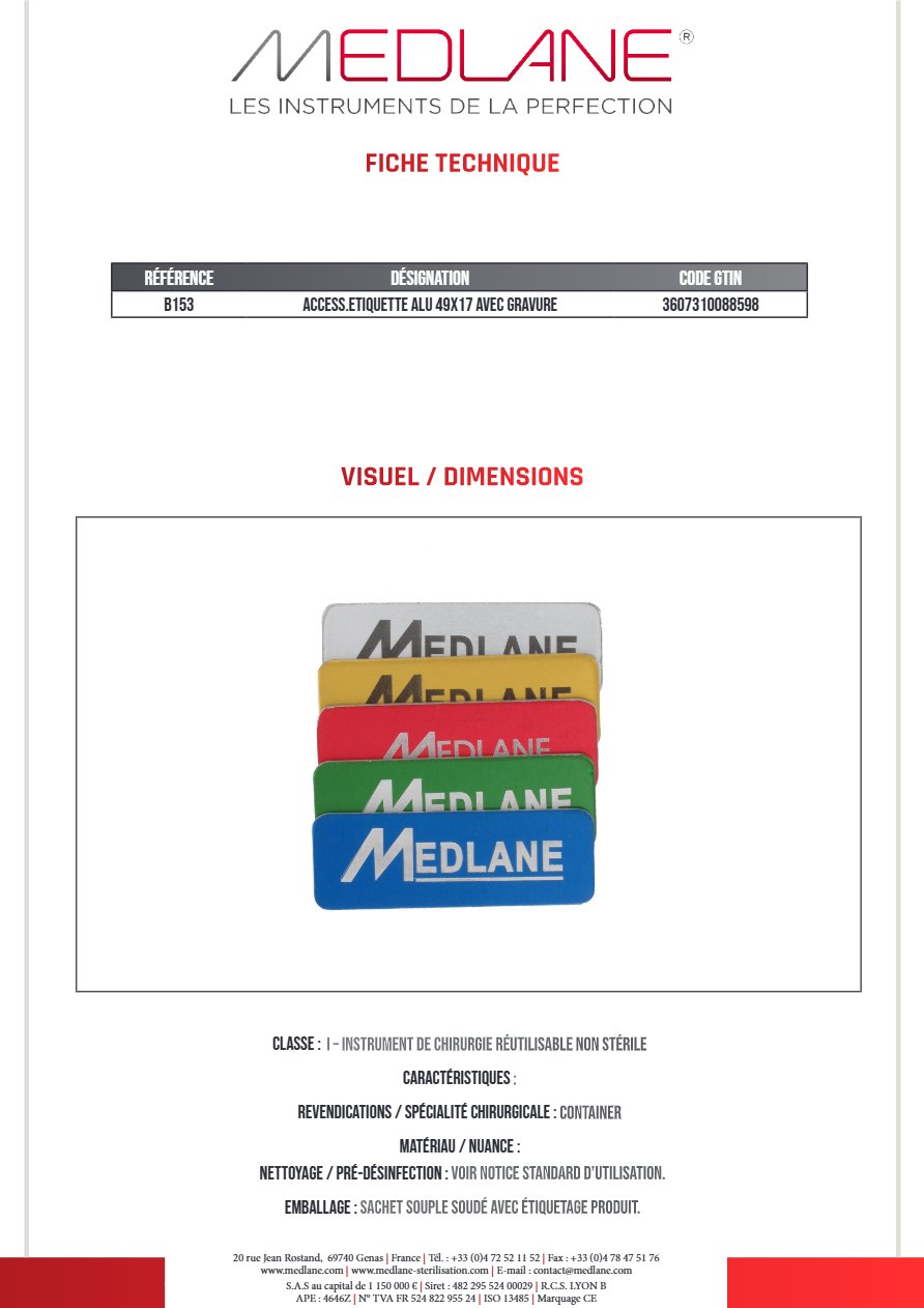 Access.etiquette Alu 49X17 avec Gravure
