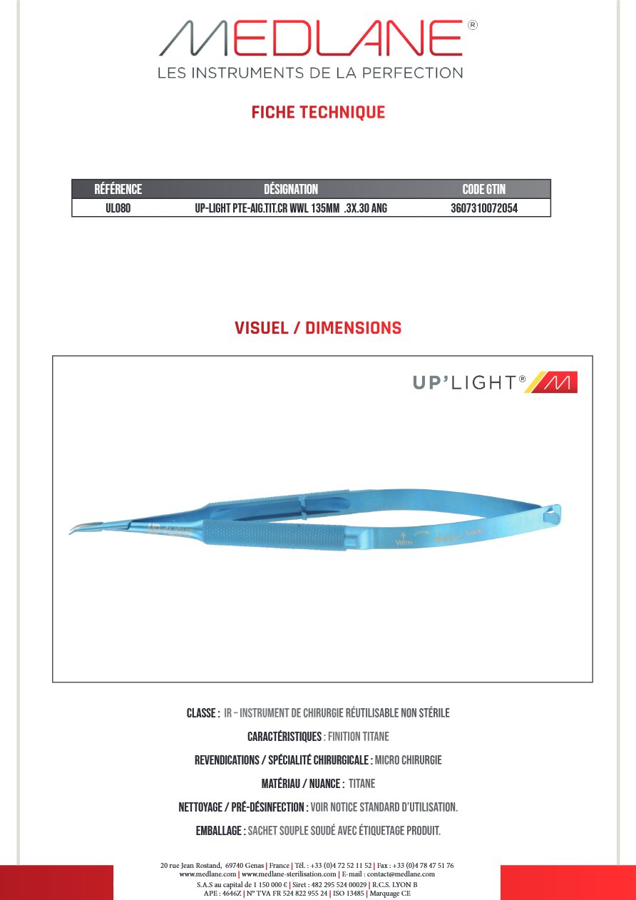 Up-light Pte-aiguilletit.cr Wwl 135MM .3x.30 Ang — REF UL080