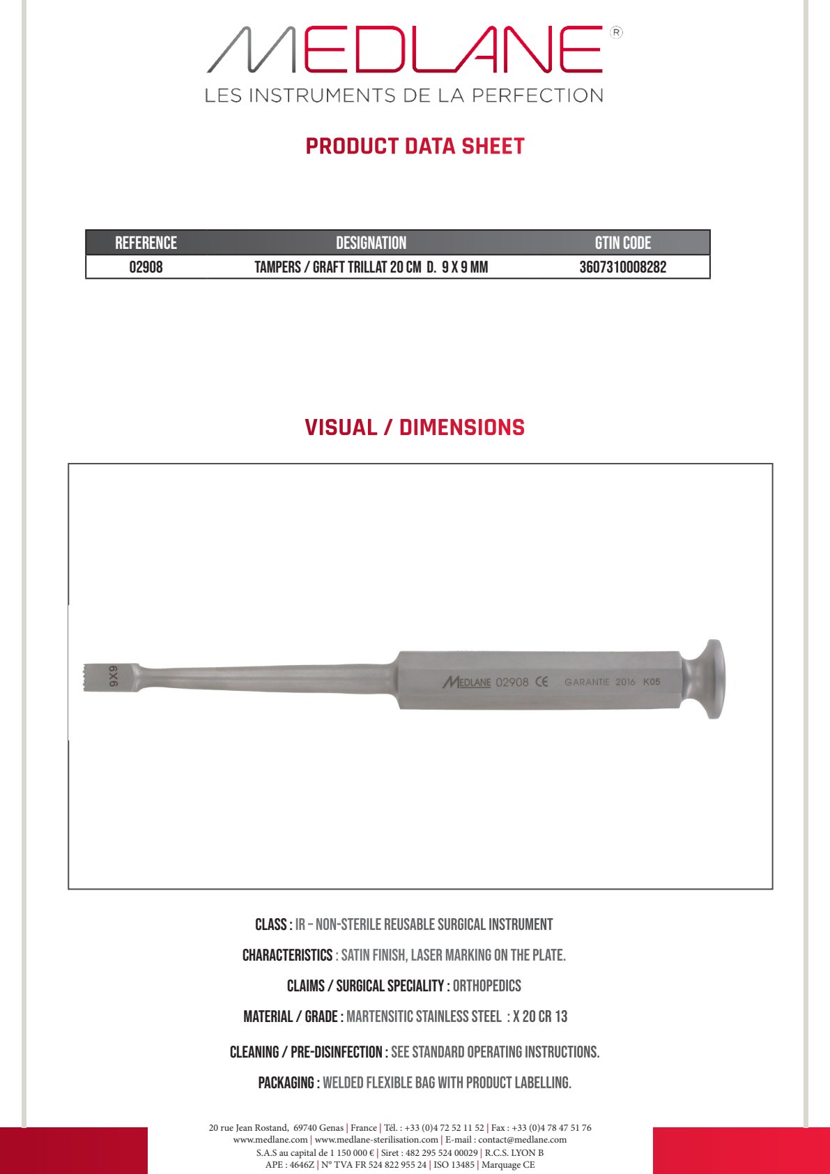Chasse Greffons Trillat 200 mm Diamètre 9 X 9