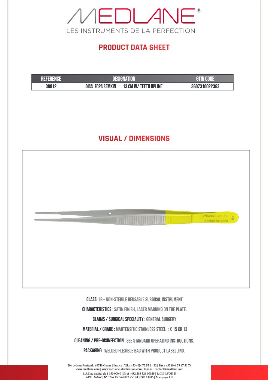 Pince Diss. Semkin 130 mm a Gr.upline — REF 30812