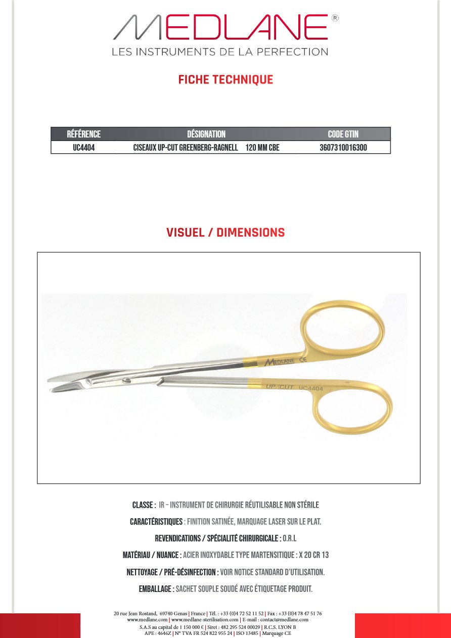Ciseaux Fils Spencer 110 mm Courbe - REF 04404P