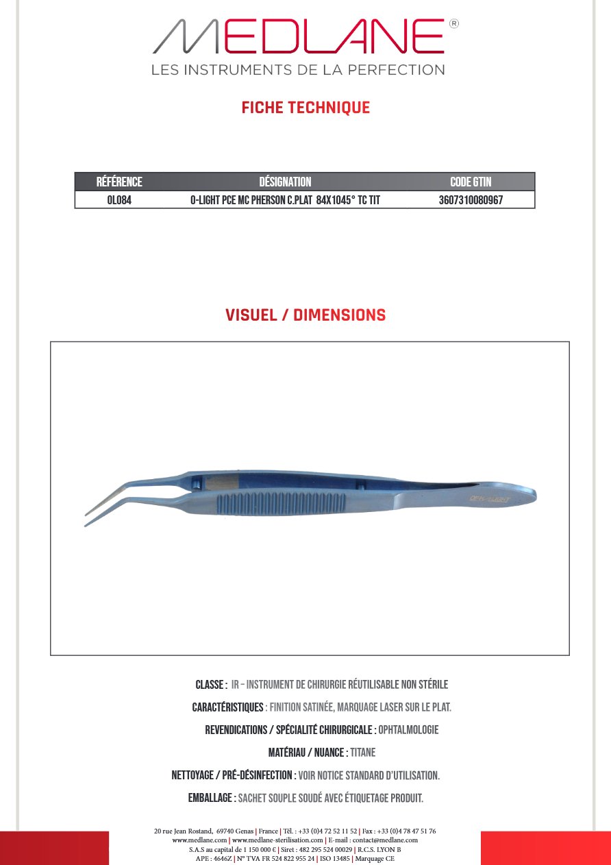 O-light Pce Mc Pherson C.plat 84X1045° Tc Tit — REF OL084