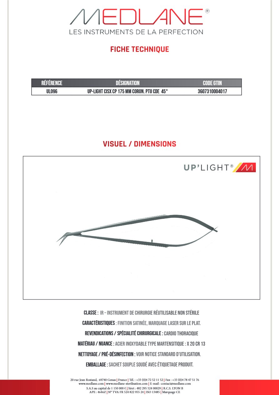 Up-light Cisx Cp 175 mm Coron Ptu Cde 45° — REF UL096