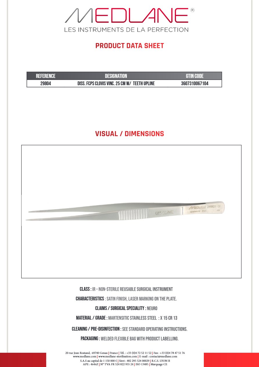 Pince Diss. Clovis Vinc. 250 mm a Gr.upline — REF 29804