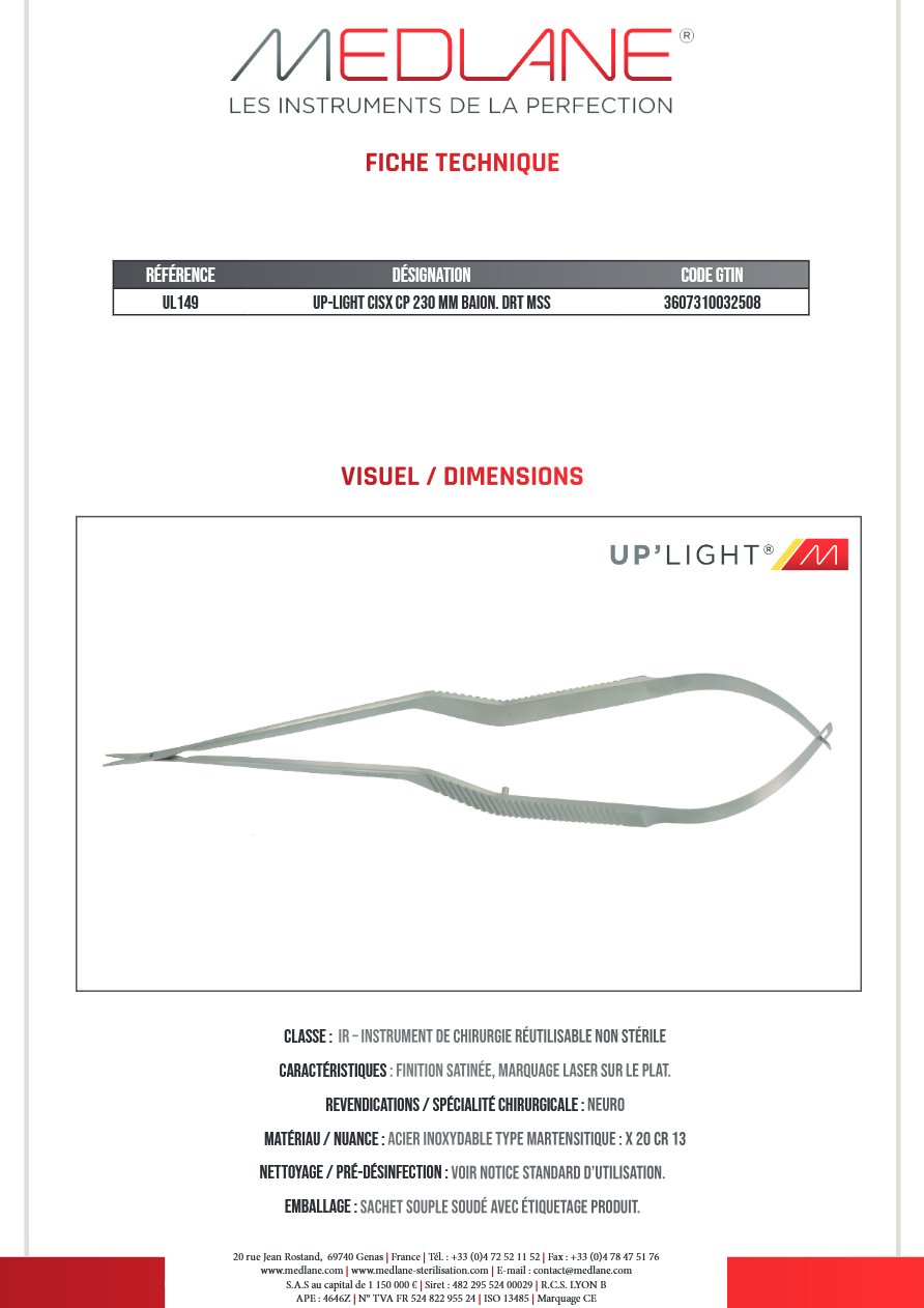 Up-light Cisx Cp 230 mm Baion Droit Mss — REF UL149
